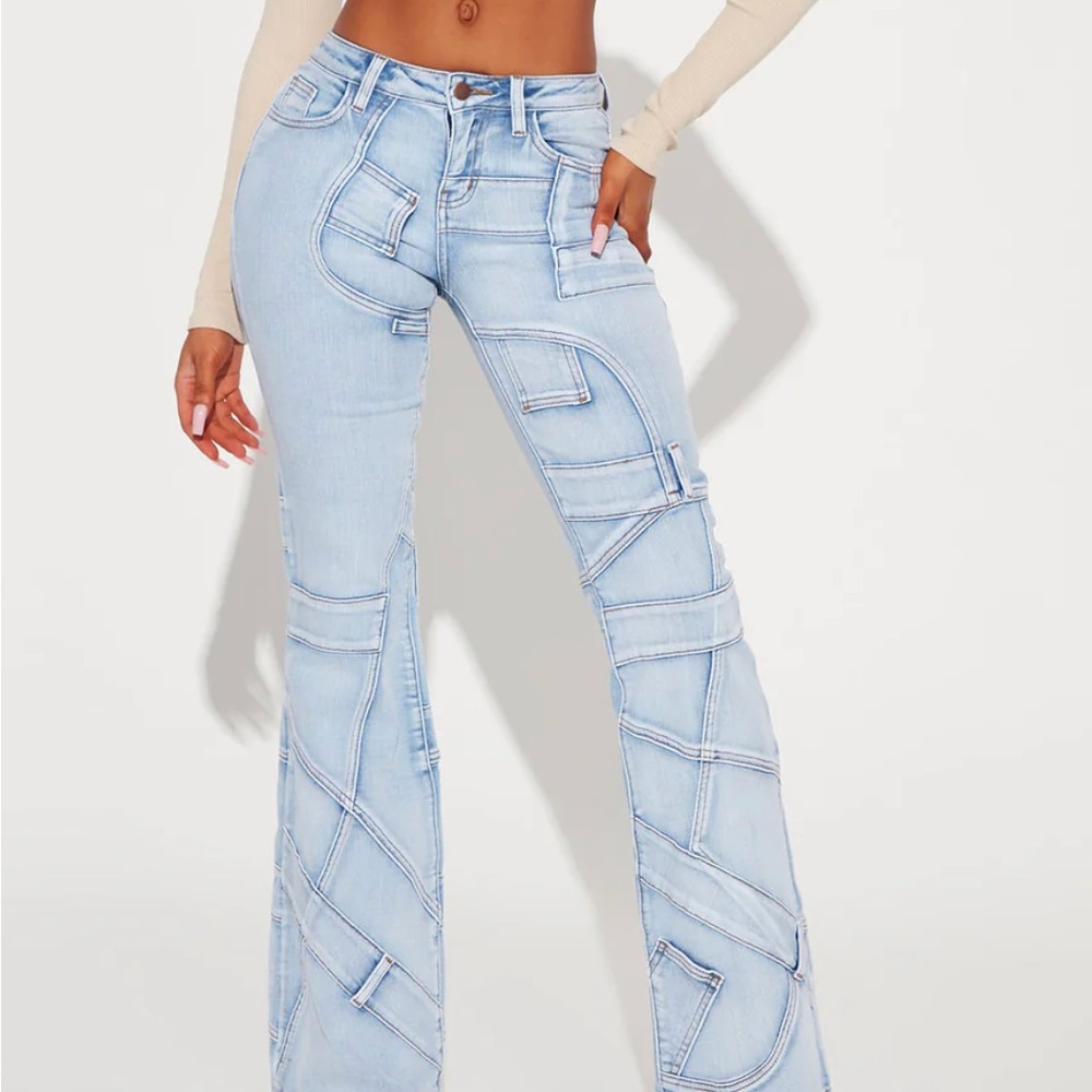 Fashion Nova Light Blue Flare Jeans